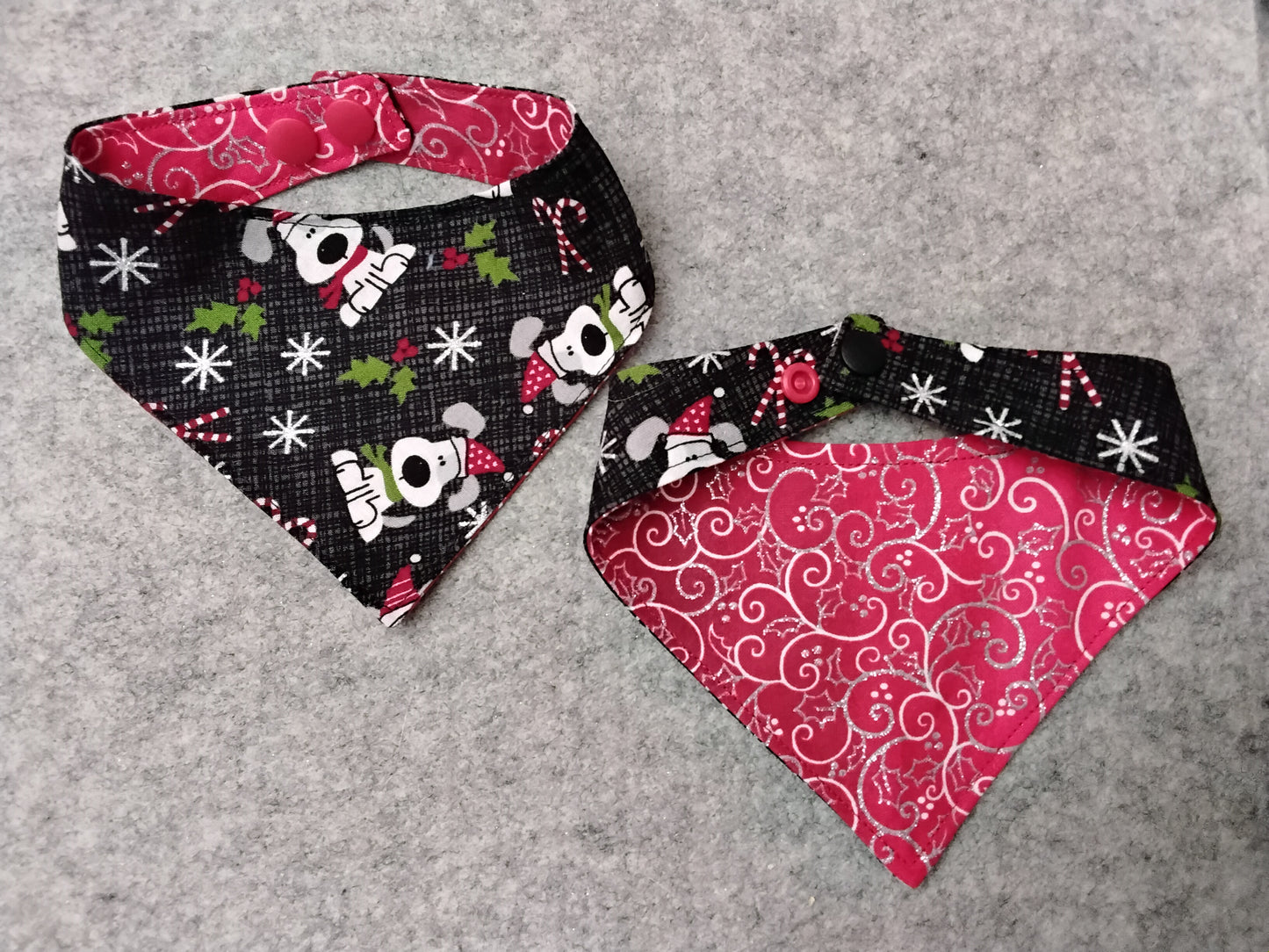 Cartoon Holiday Dogs Snap-On Dog Bandana