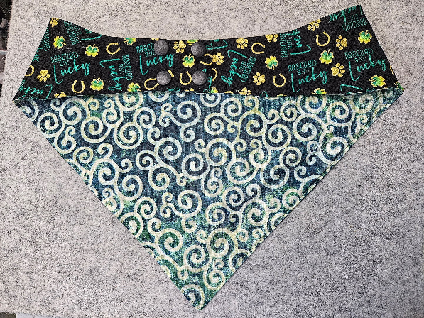 Rescued & Lucky Snap-On Dog Bandana