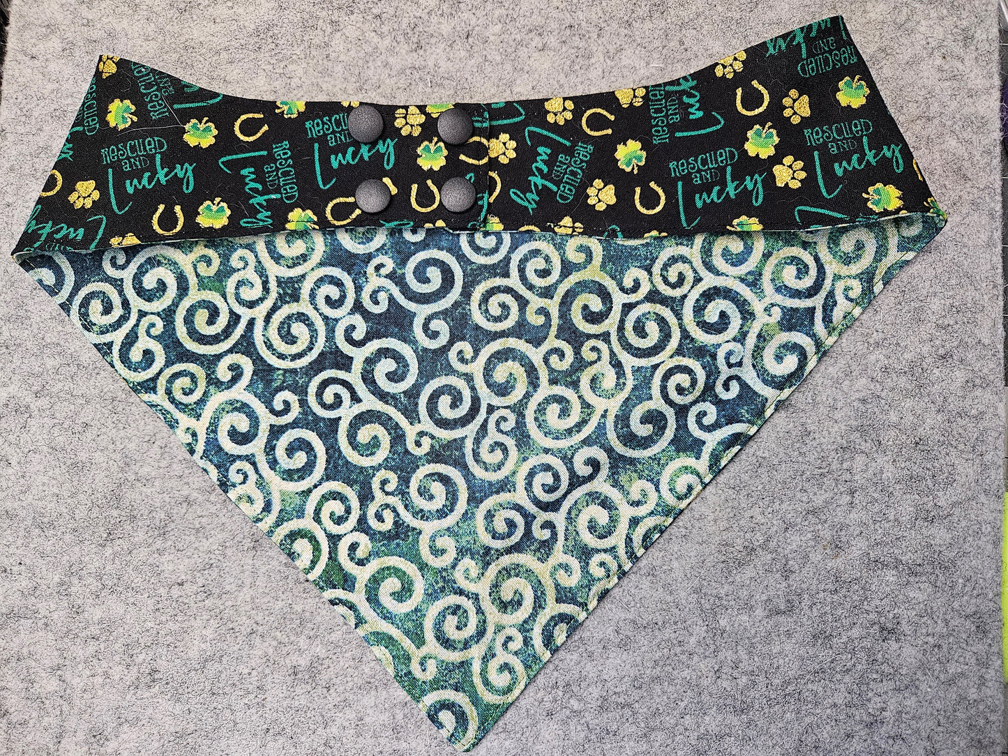 Rescued & Lucky Snap-On Dog Bandana