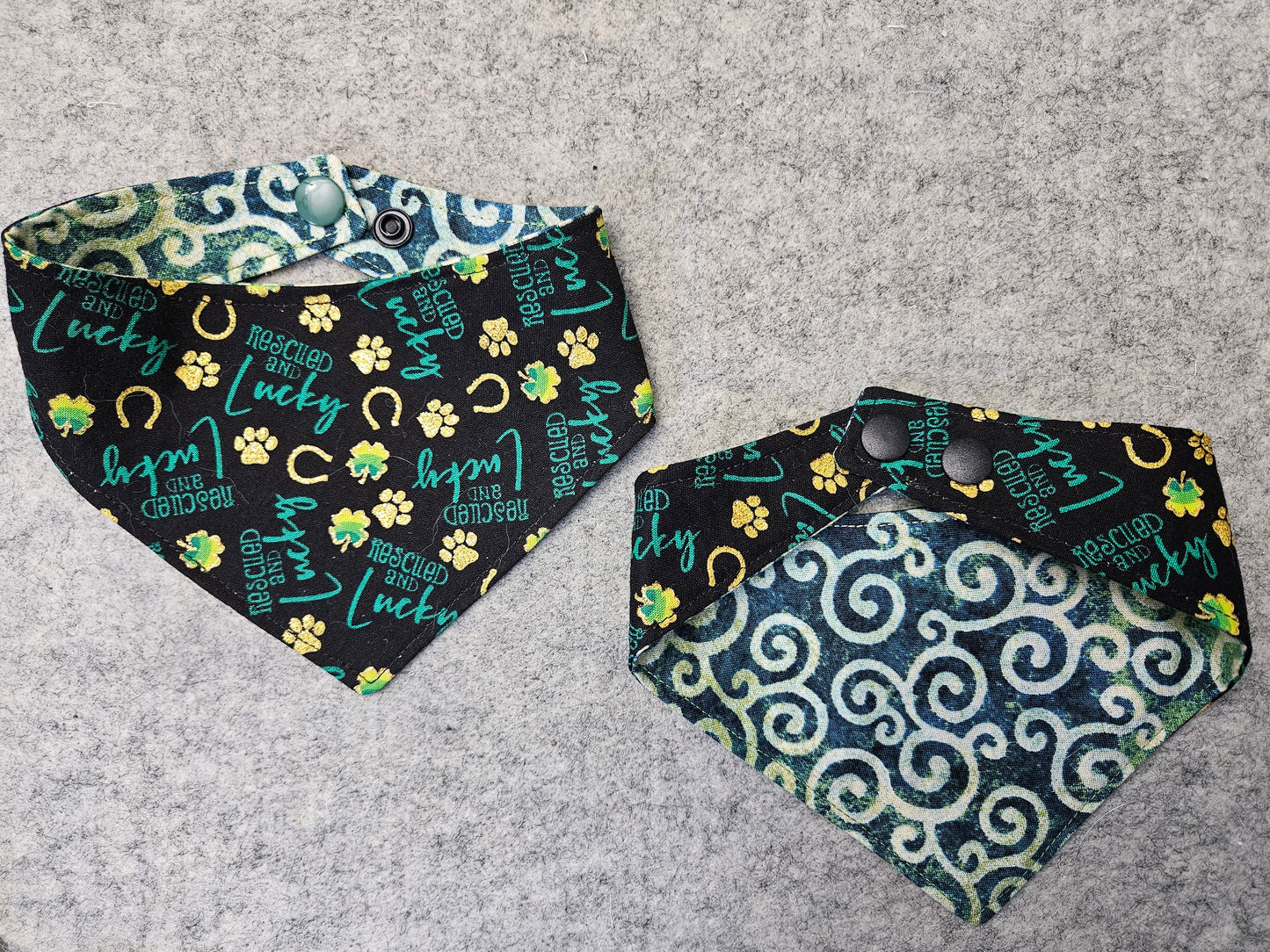 Rescued & Lucky Snap-On Dog Bandana