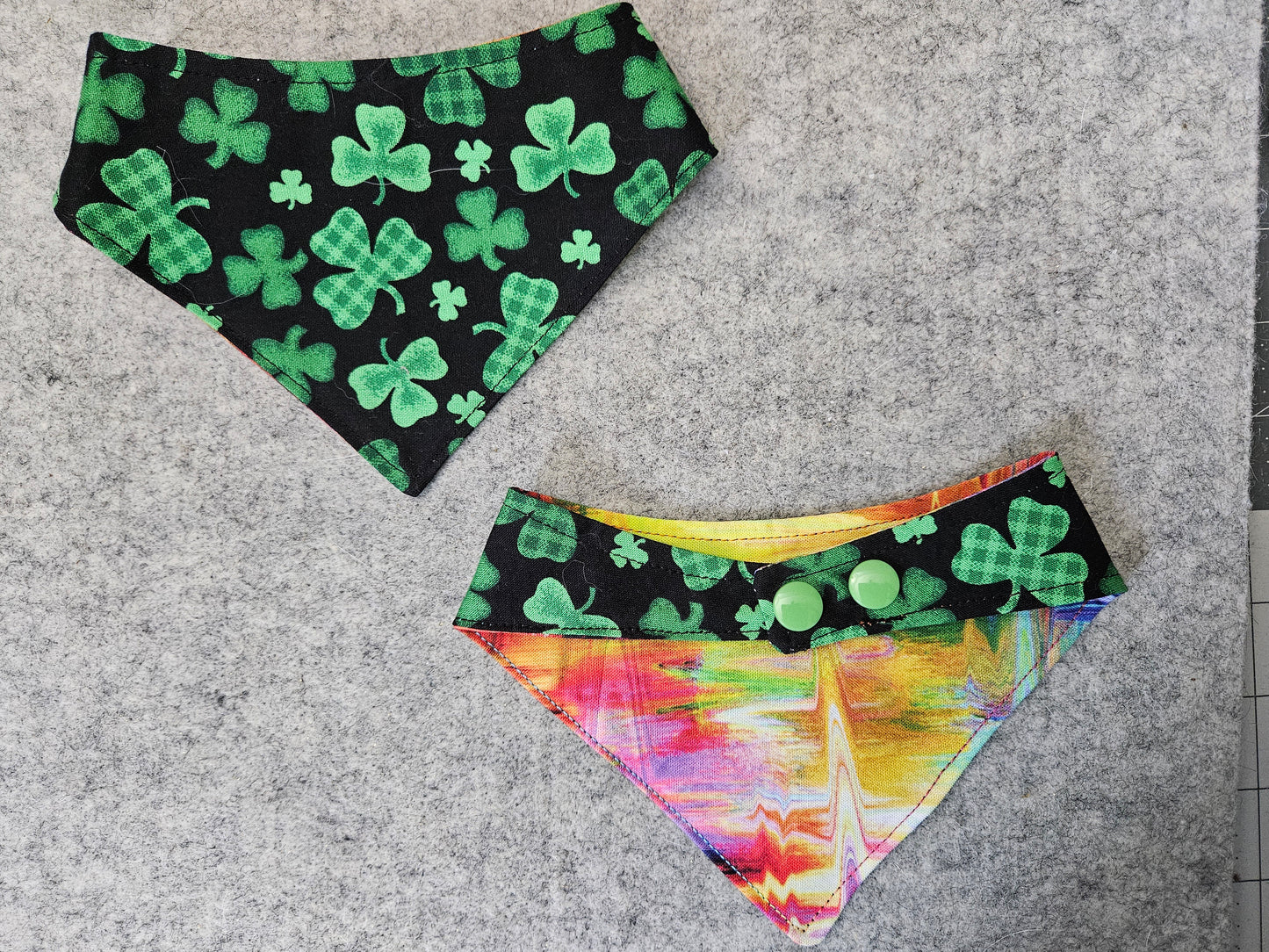 Shamrocks & Rainbows Snap-On Dog Bandana