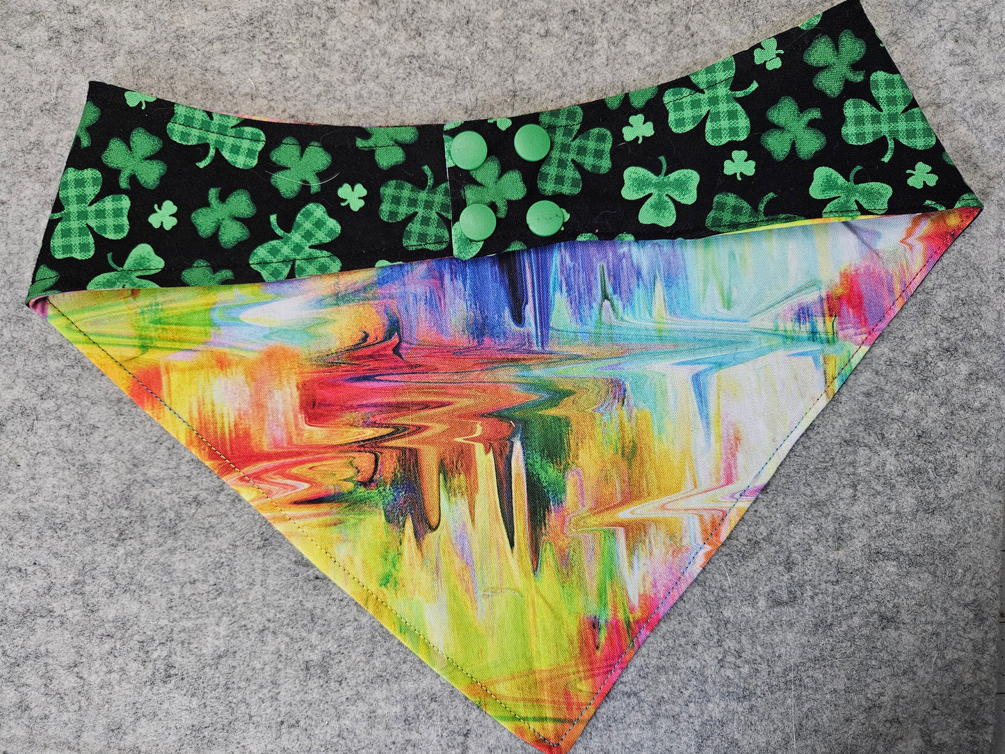 Shamrocks & Rainbows Snap-On Dog Bandana