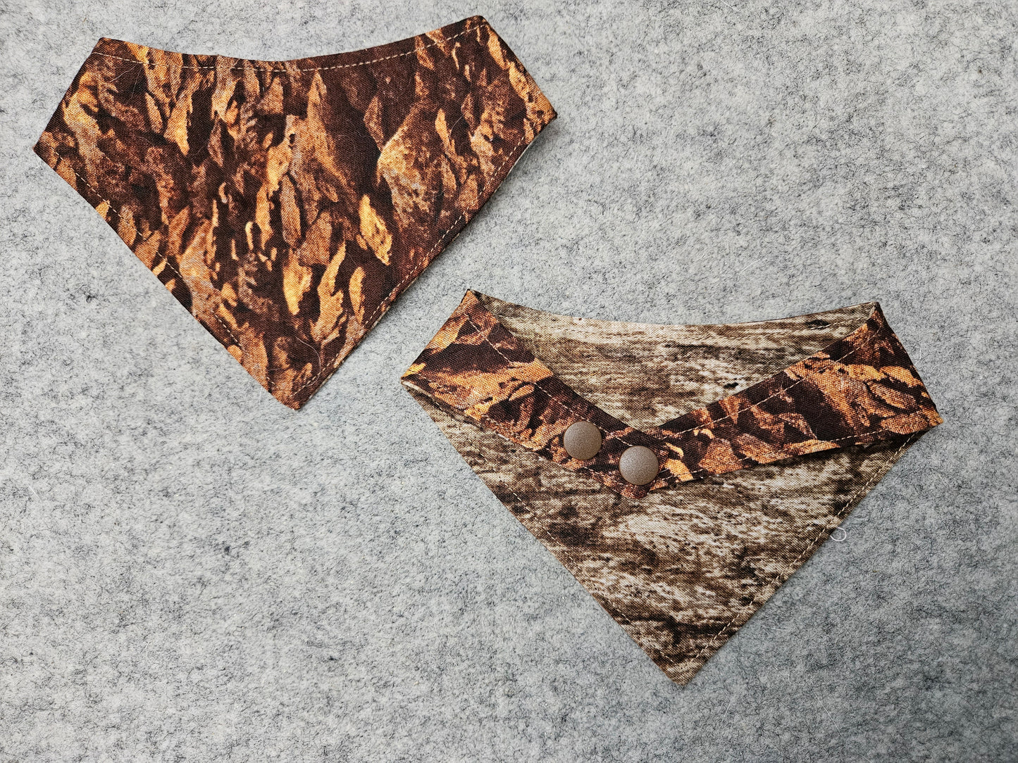 Brown Woodsy Camo Snap-On Dog Bandana