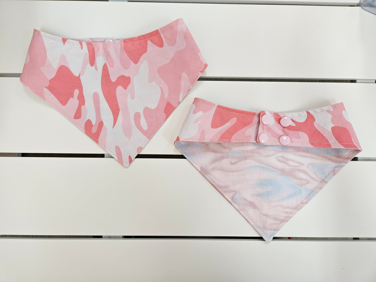 Light Pink Camo Snap-On Dog Bandana