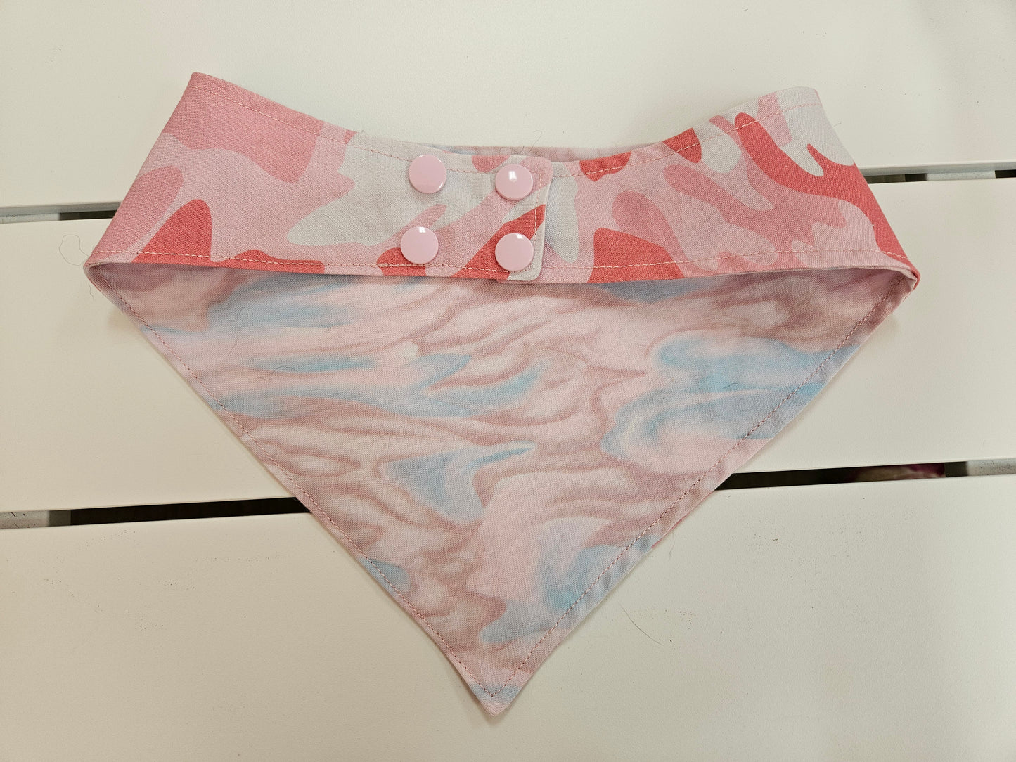 Light Pink Camo Snap-On Dog Bandana