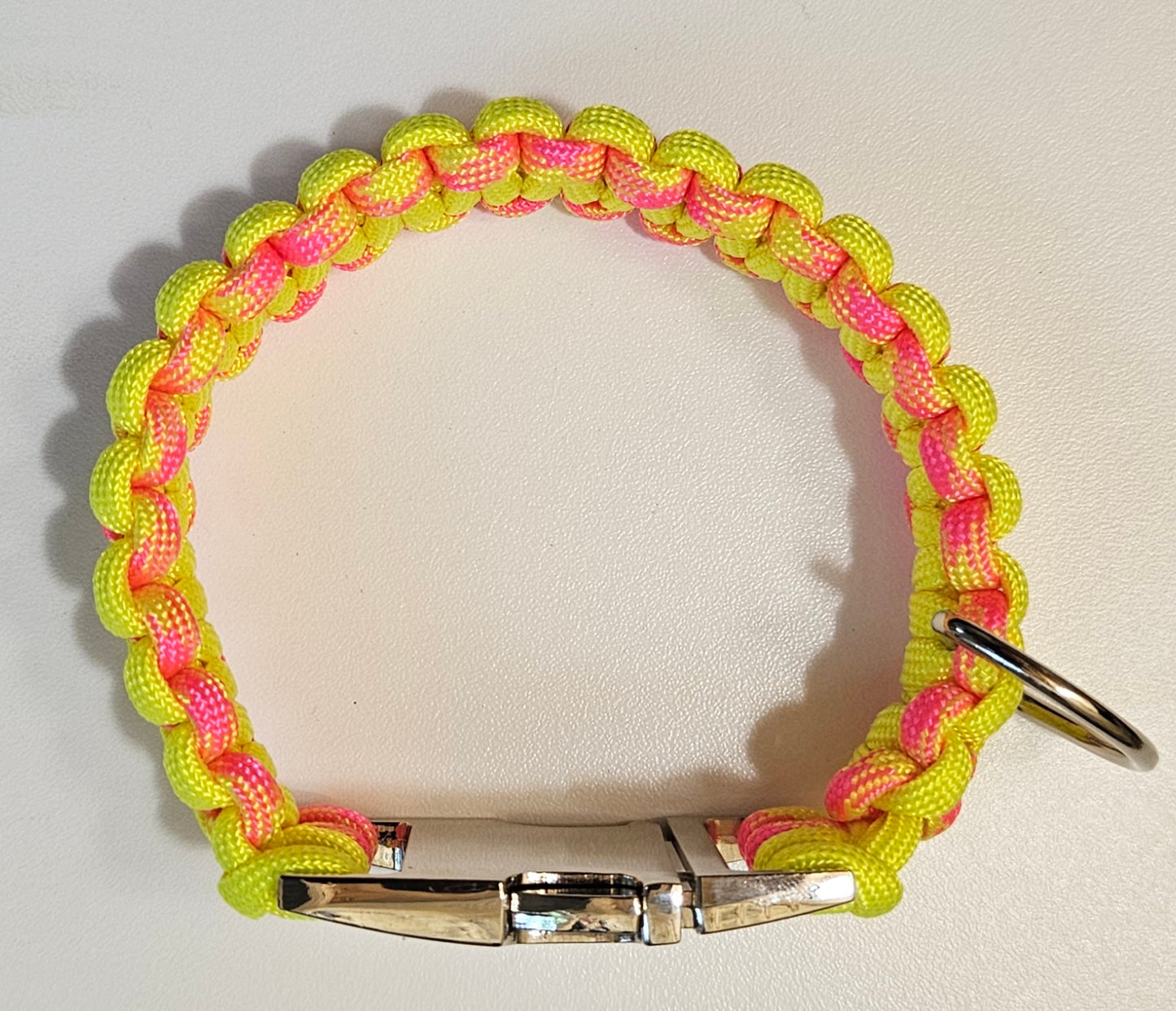 Cobra Weave Paracord Dog Collar - Neon Yellow 9 Inch Limited Edition