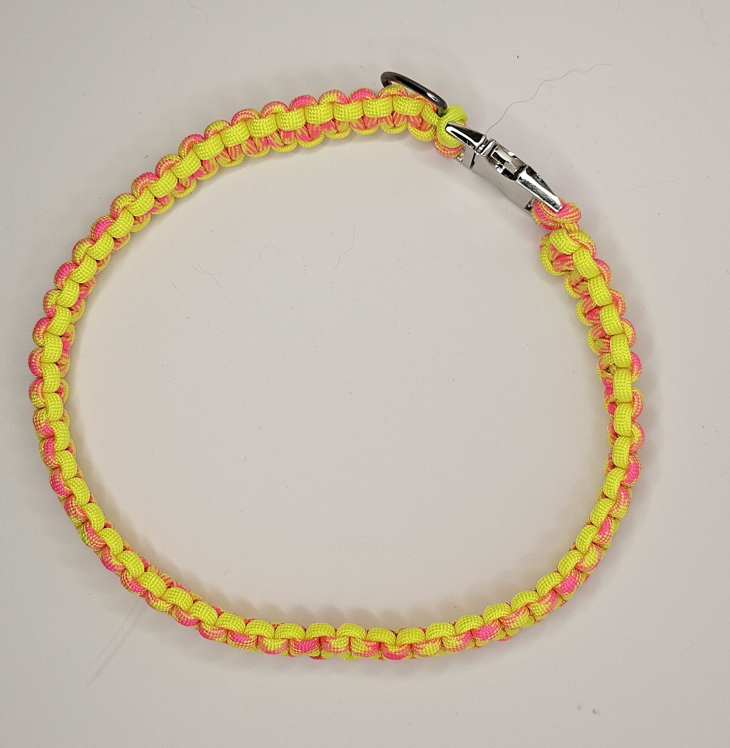 Cobra Weave Paracord Dog Collar - Neon Yellow 9 Inch Limited Edition