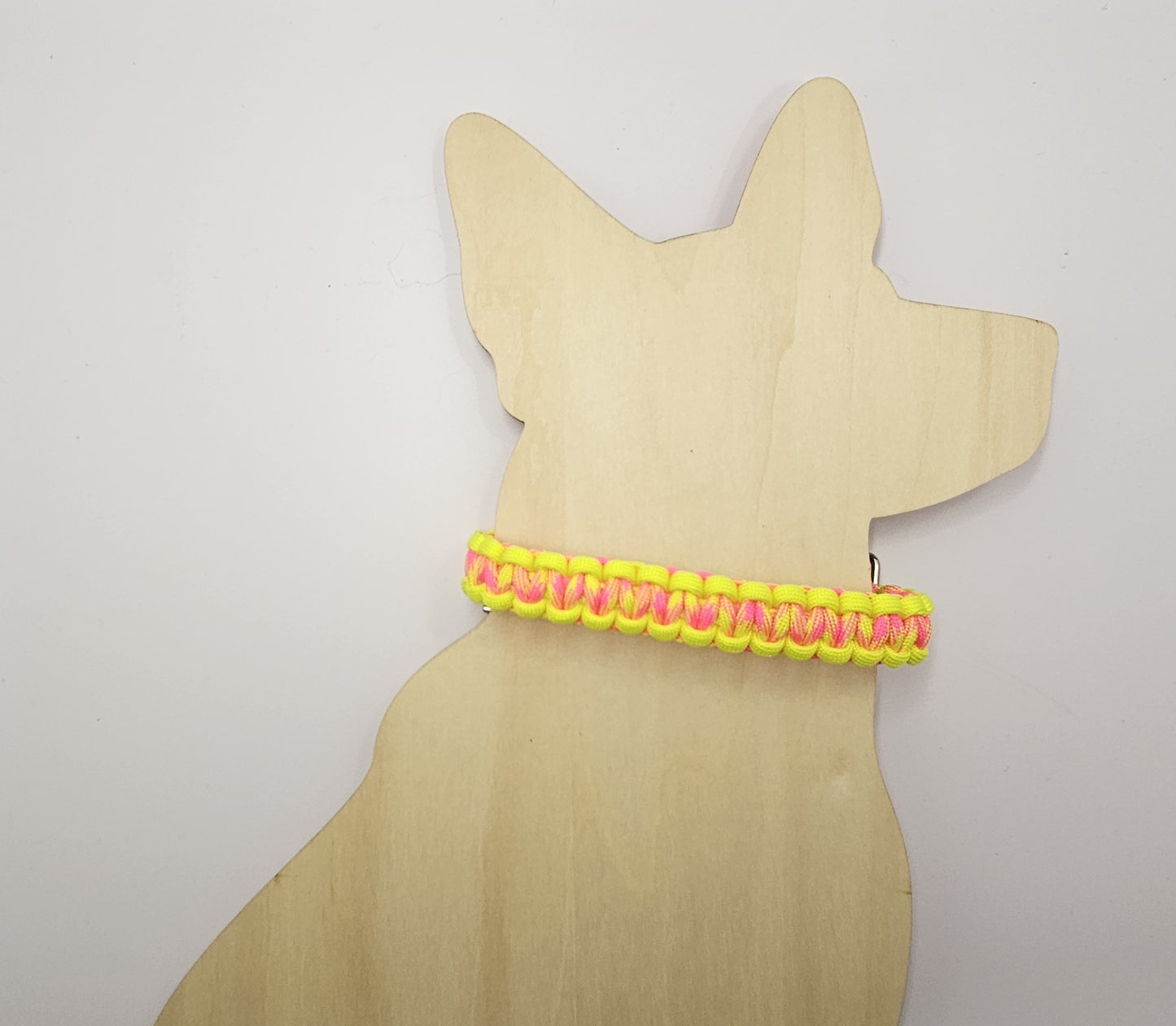 Cobra Weave Paracord Dog Collar - Neon Yellow 9 Inch Limited Edition