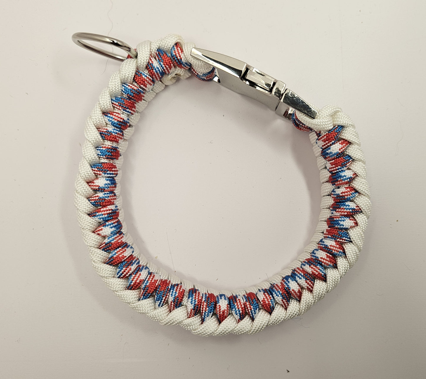 Infinity Weave Patriotic Paracord Dog Collar - 10 Inch Limited Edition