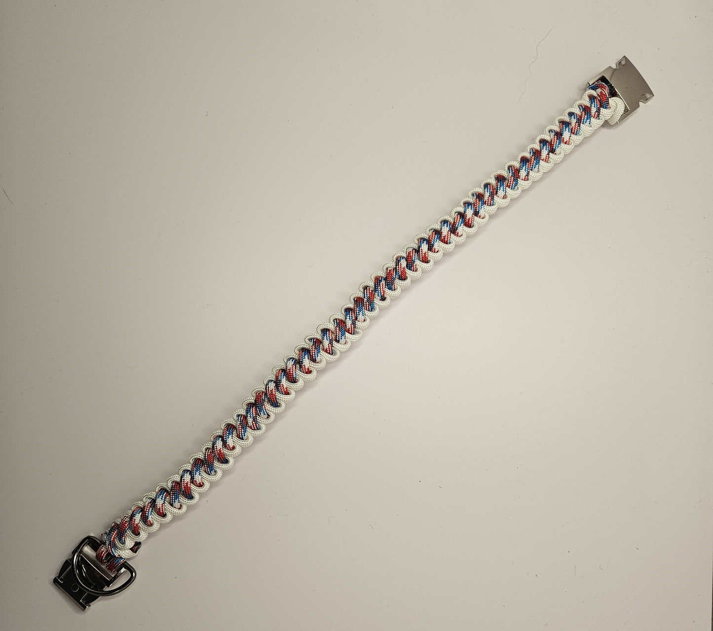 Bootlace Bar Patriotic Weave Paracord Dog Collar - 13 Inch Limited Edition