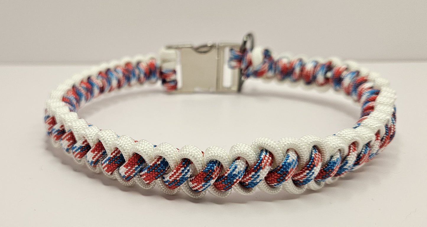 Bootlace Bar Patriotic Weave Paracord Dog Collar - 13 Inch Limited Edition