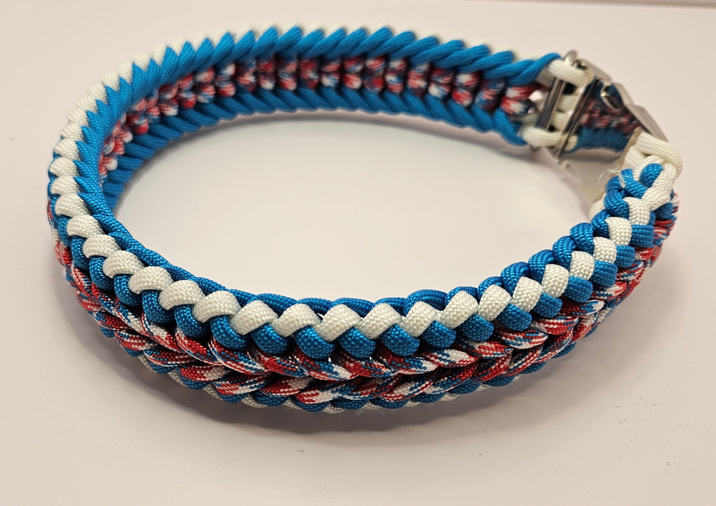 Patriotic Sanctified Weave Paracord Dog Collar - 18 Inch Limited Edition