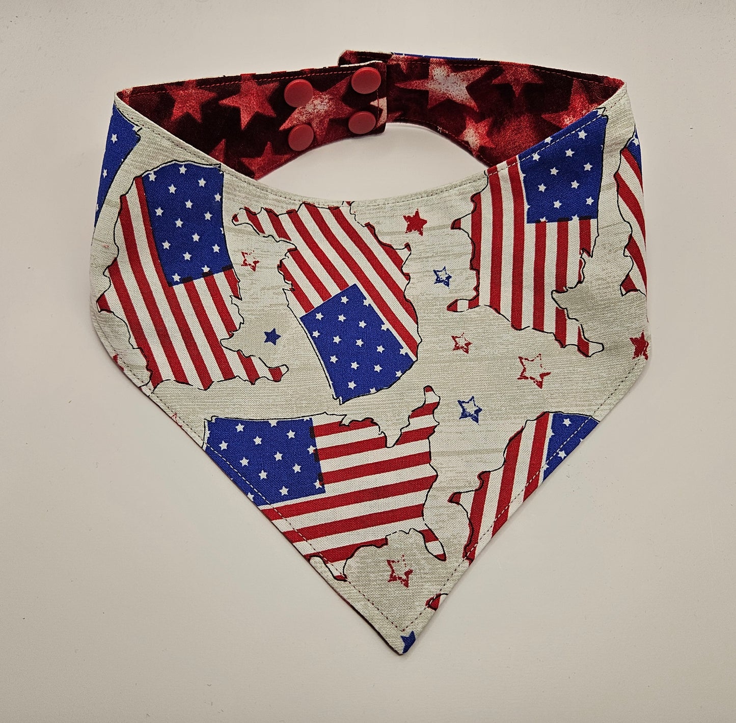 American Flags Snap-On Dog Bandana