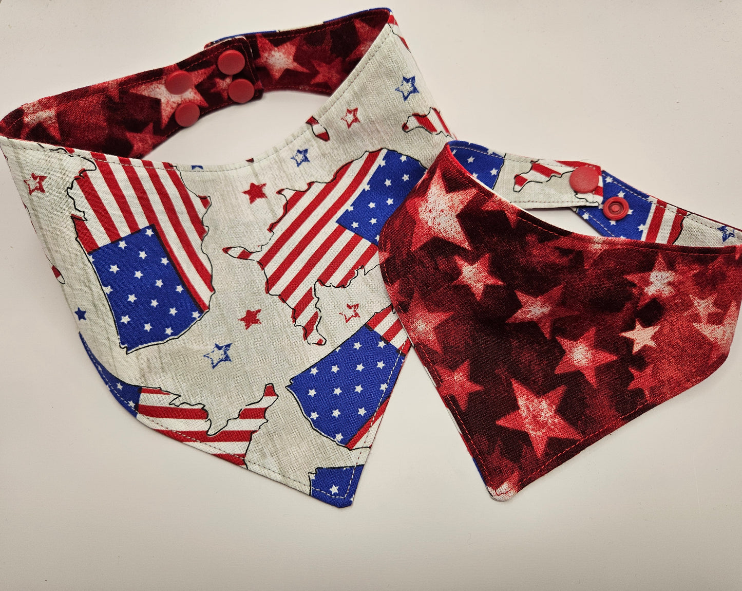 American Flags Snap-On Dog Bandana