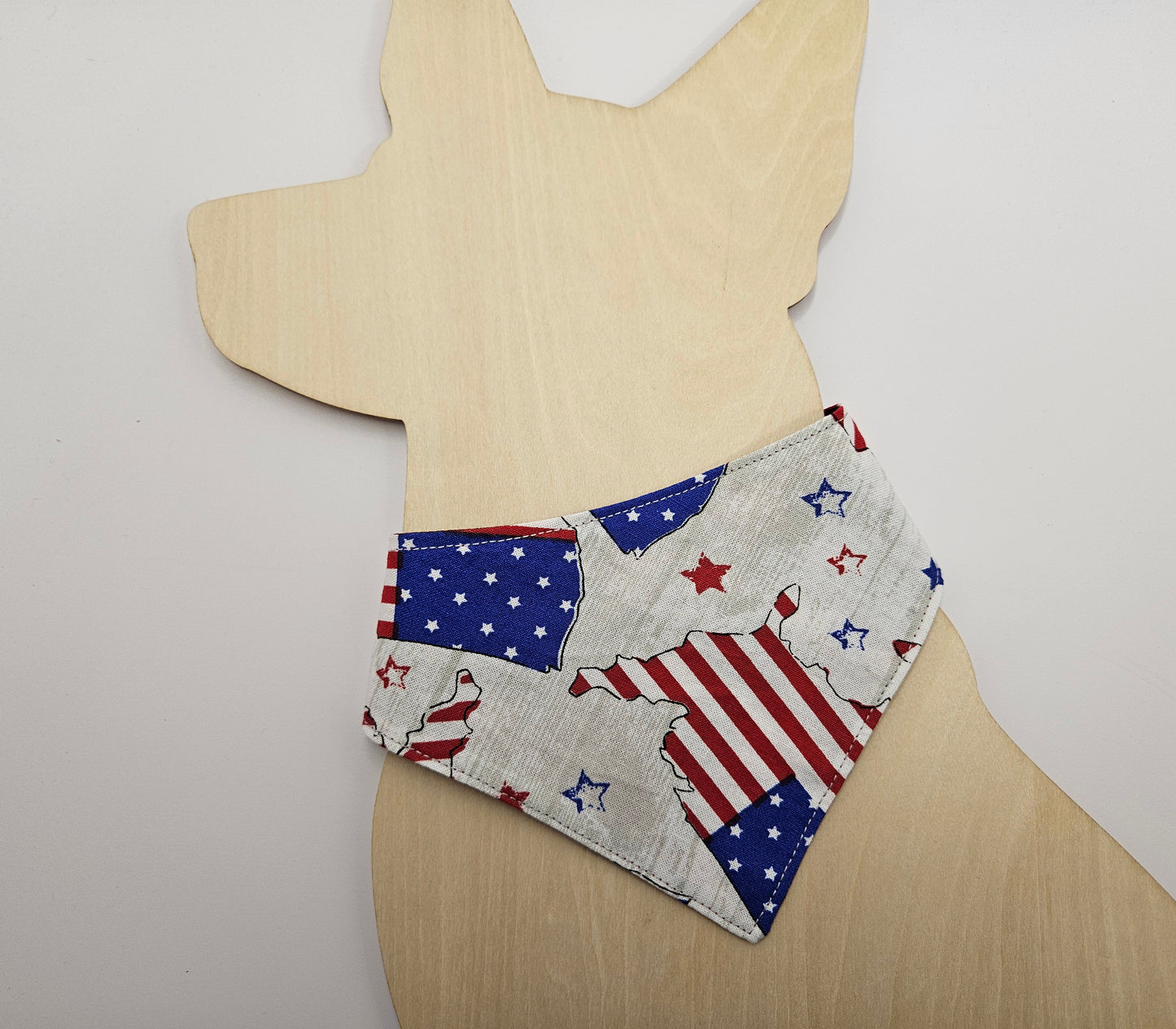 American Flags Snap-On Dog Bandana