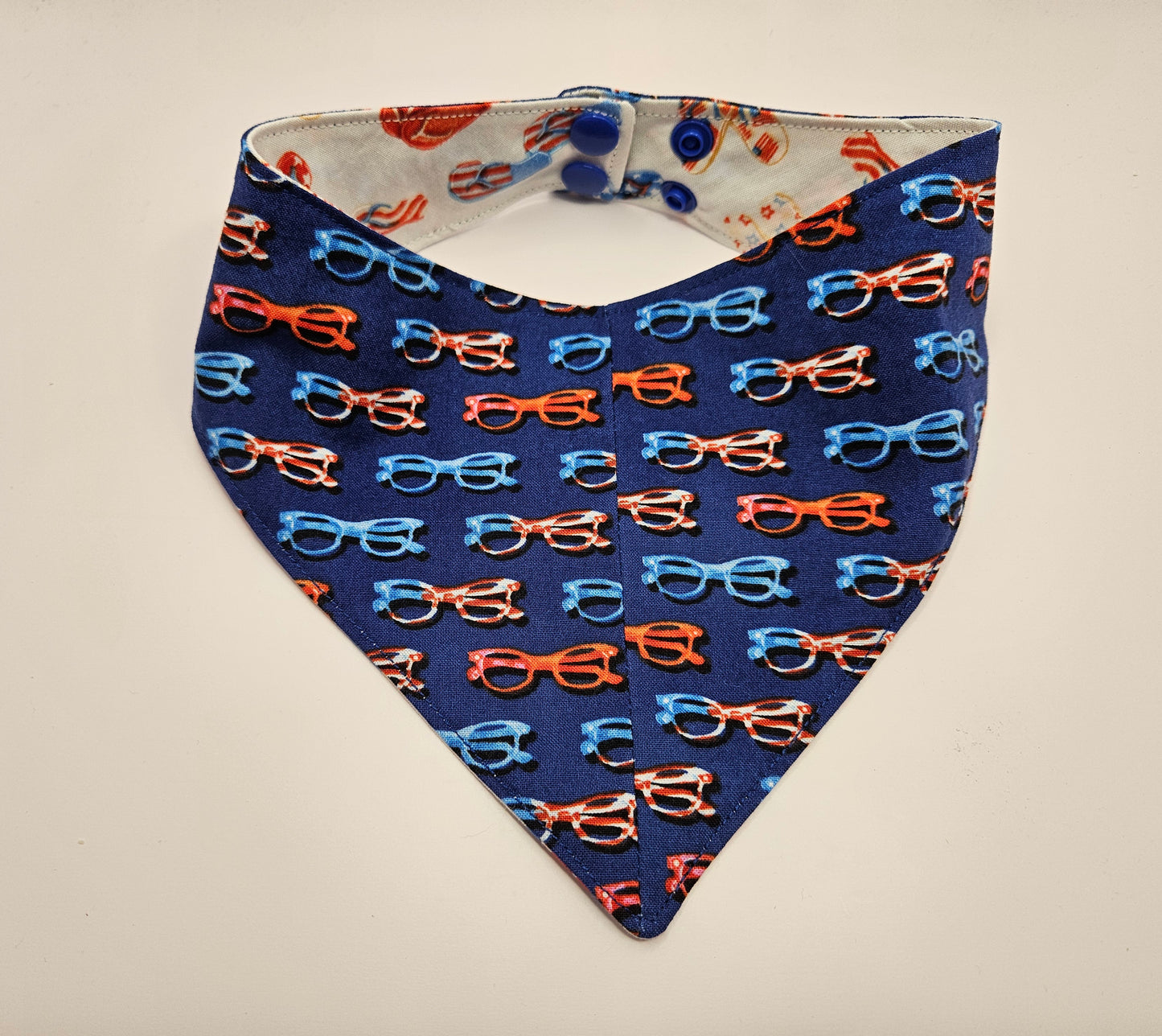 Limited Edition Patriotic Sunglasses & Flip Flops Snap-On Dog Bandana
