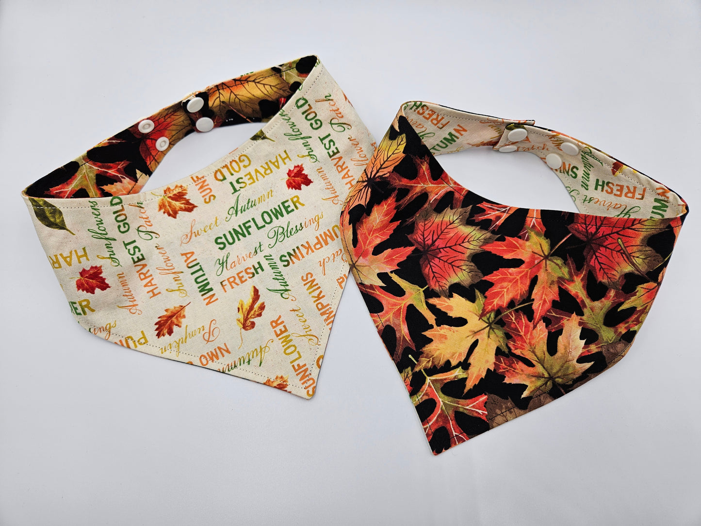 π Autumn Harvest Reversible Snap-On Dog Bandana β Limited Edition Style