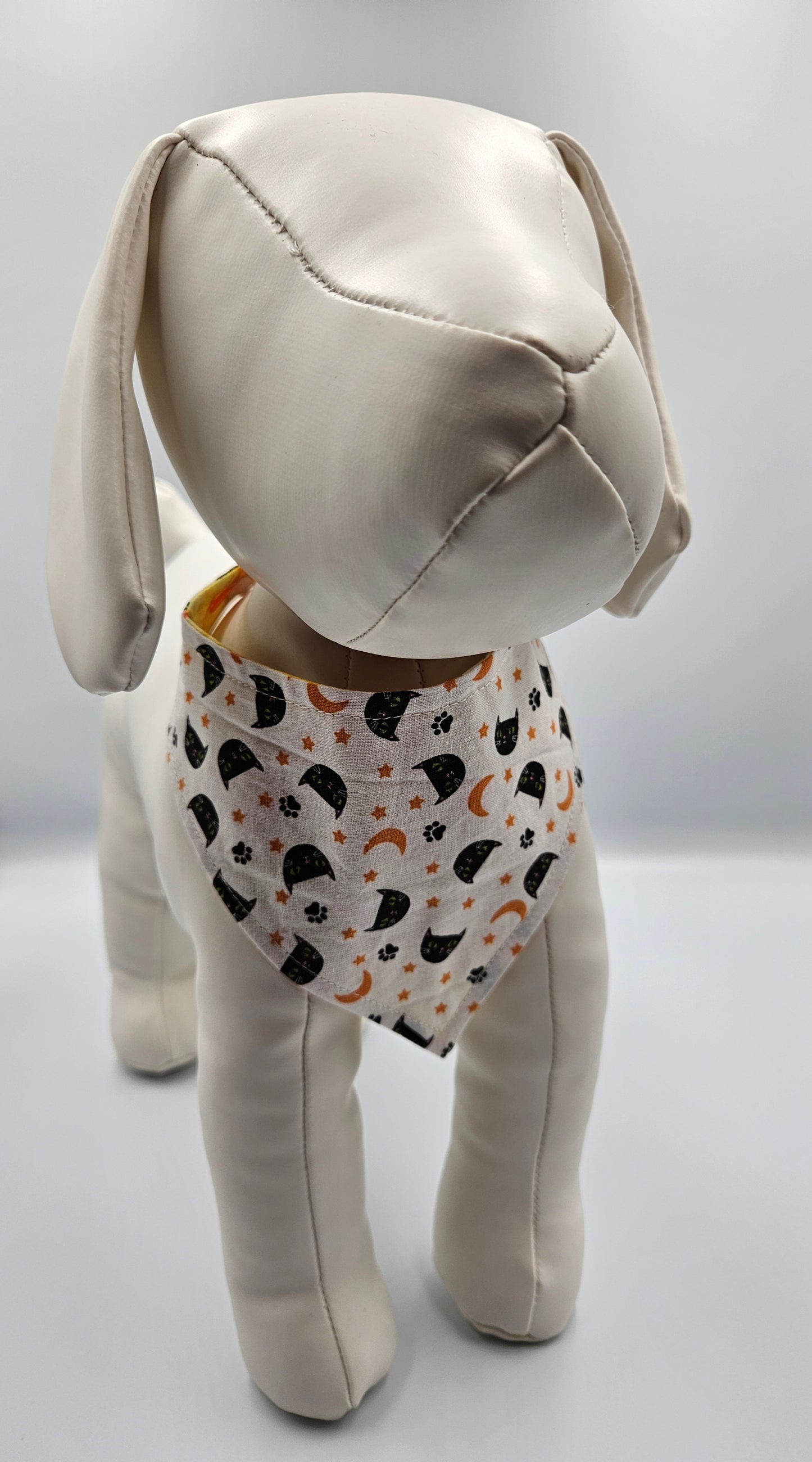 πββ¬ Black Cats & Moons Reversible Snap-On Dog Bandana β Limited Edition Style