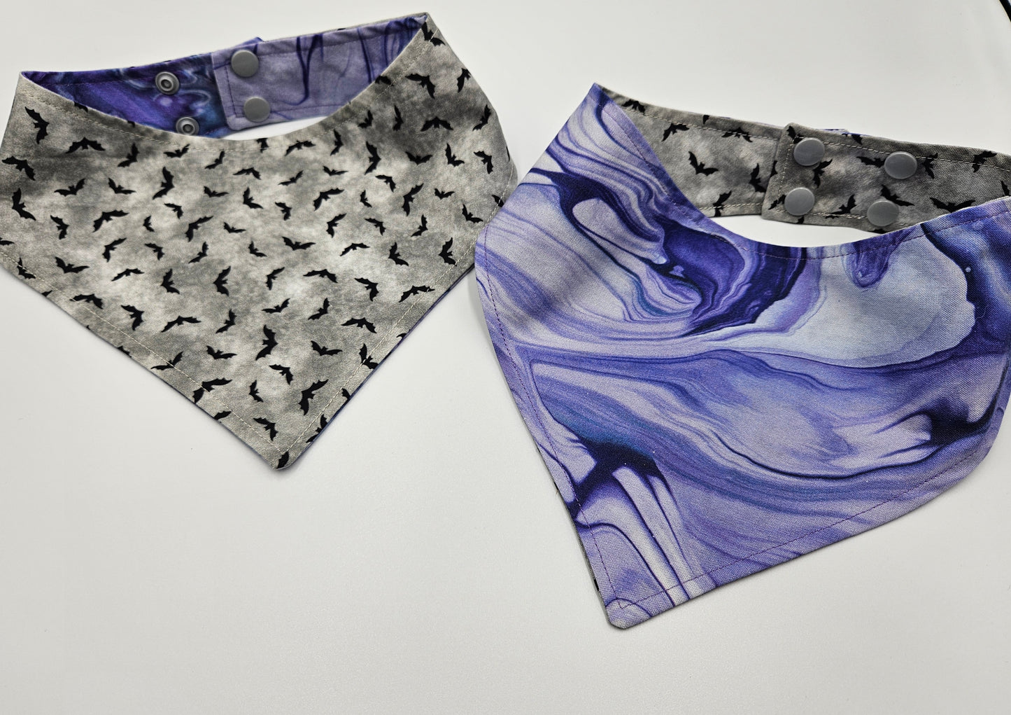 π¦ Midnight Flight & Violet Veins Reversible Snap-On Dog Bandana β Limited Edition Style