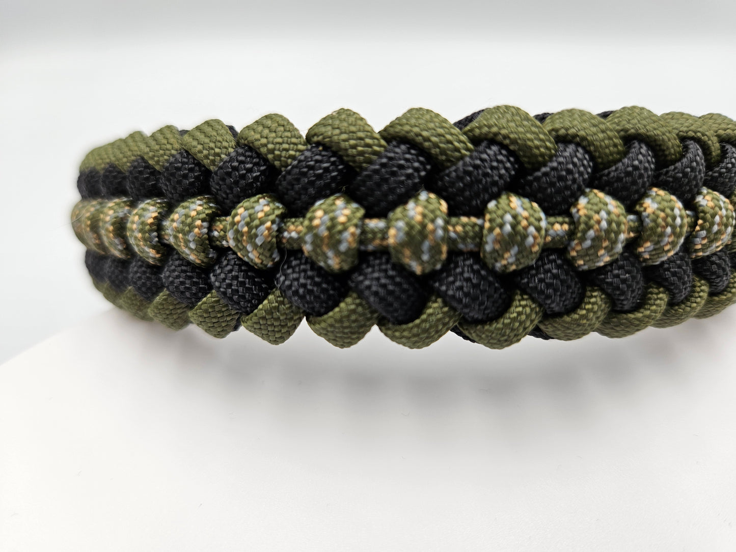 Digital Woodland Camo Sanctified Covenant Weave Paracord Dog Collar - Limited Edition (fits up to 13 inch)