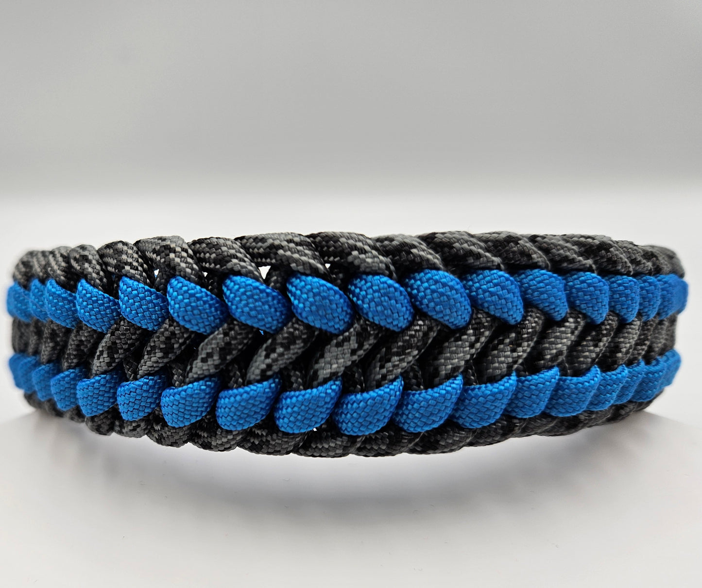 Blue & Grey Sanctified Infinity Weave Paracord Dog Collar - Limited Edition (fits up to 14 inch)