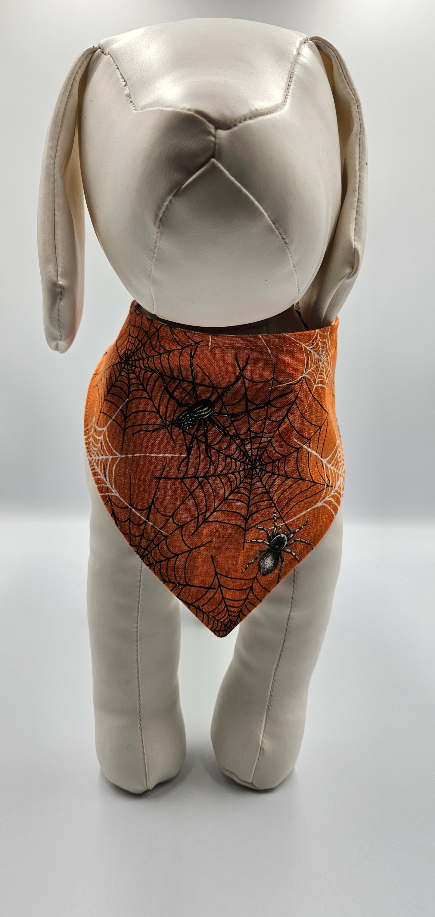 Glow-in-the-Dark Pumpkin Plaid & Spooky Spiders Reversible Snap-on Dog Bandana ππΈοΈβ¨ β Limited Edition Style