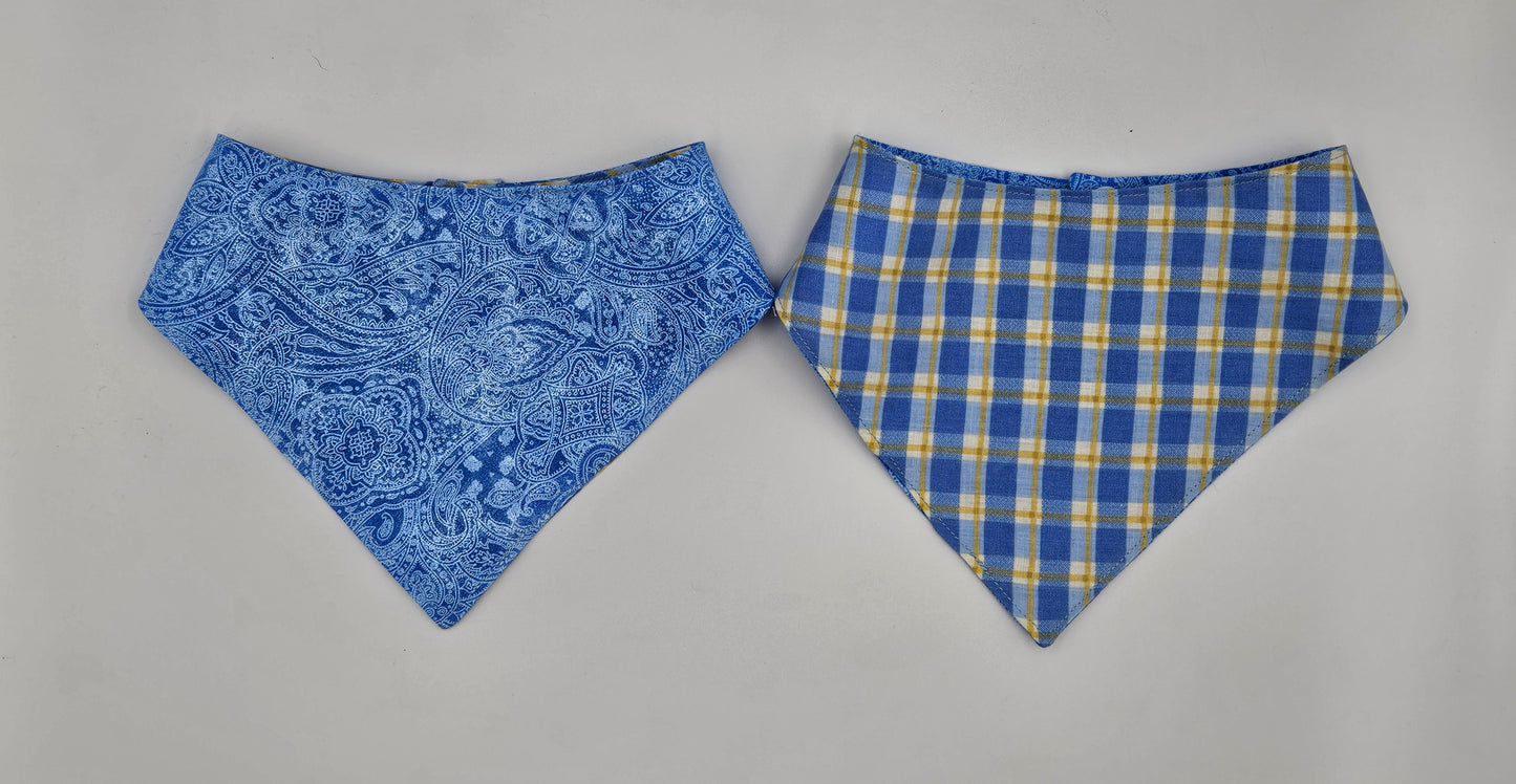 Blue & Buttercup – Reversible Snap-On Dog Bandana