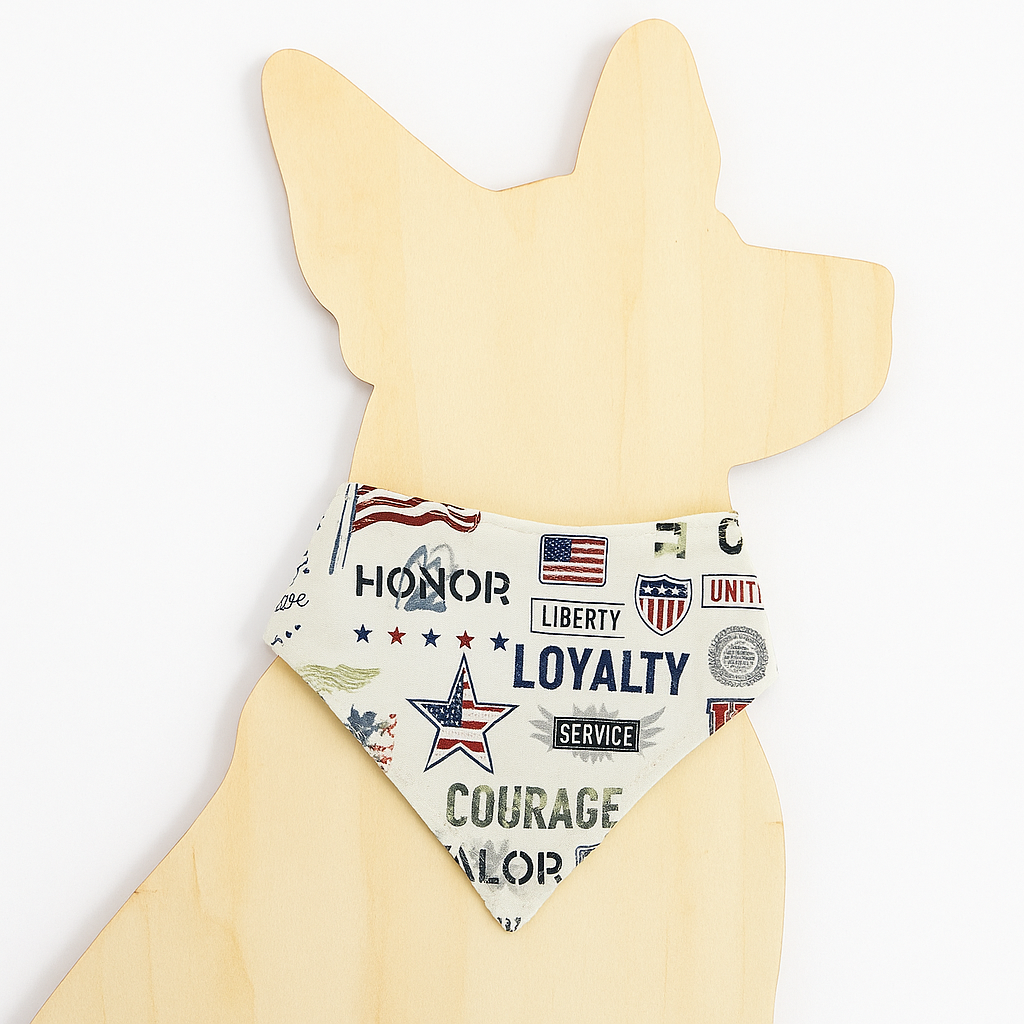 Stars & Stripes Valor – Reversible Snap-On Dog Bandana