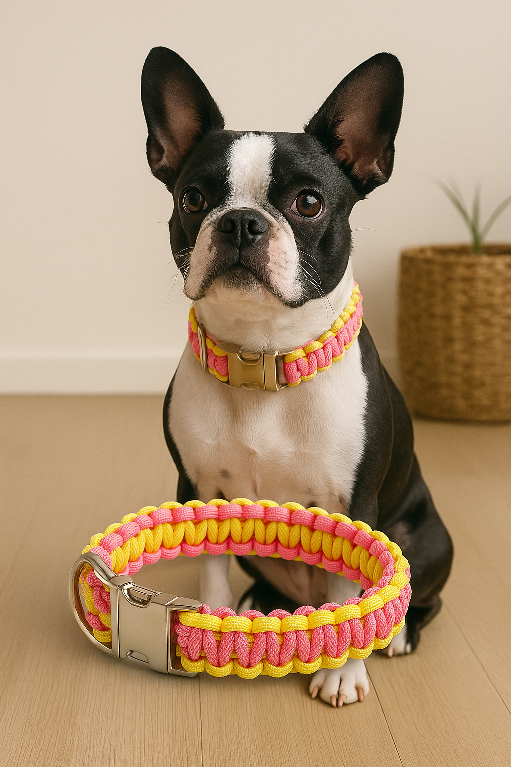 Cobra Weave Paracord Dog Collar - Neon Yellow 9 Inch Limited Edition