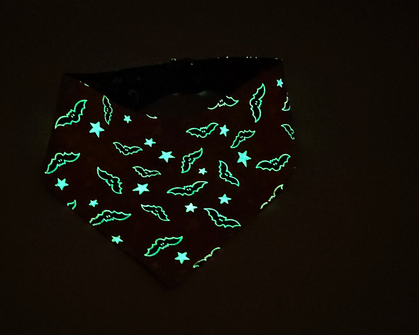 Spooky Swirls & Bats Reversible Snap-On Dog Bandana (Glow-in-the-Dark) – Limited Edition Style