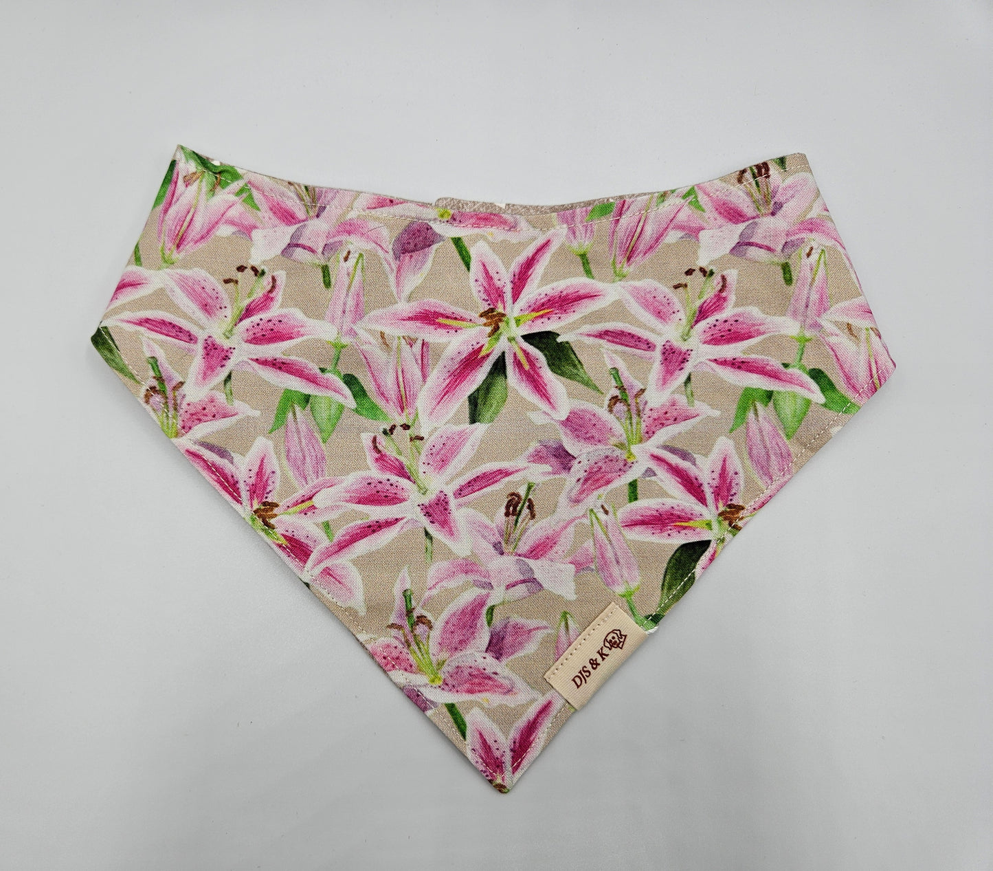 Derby Lilies – Reversible Snap-On Dog Bandana