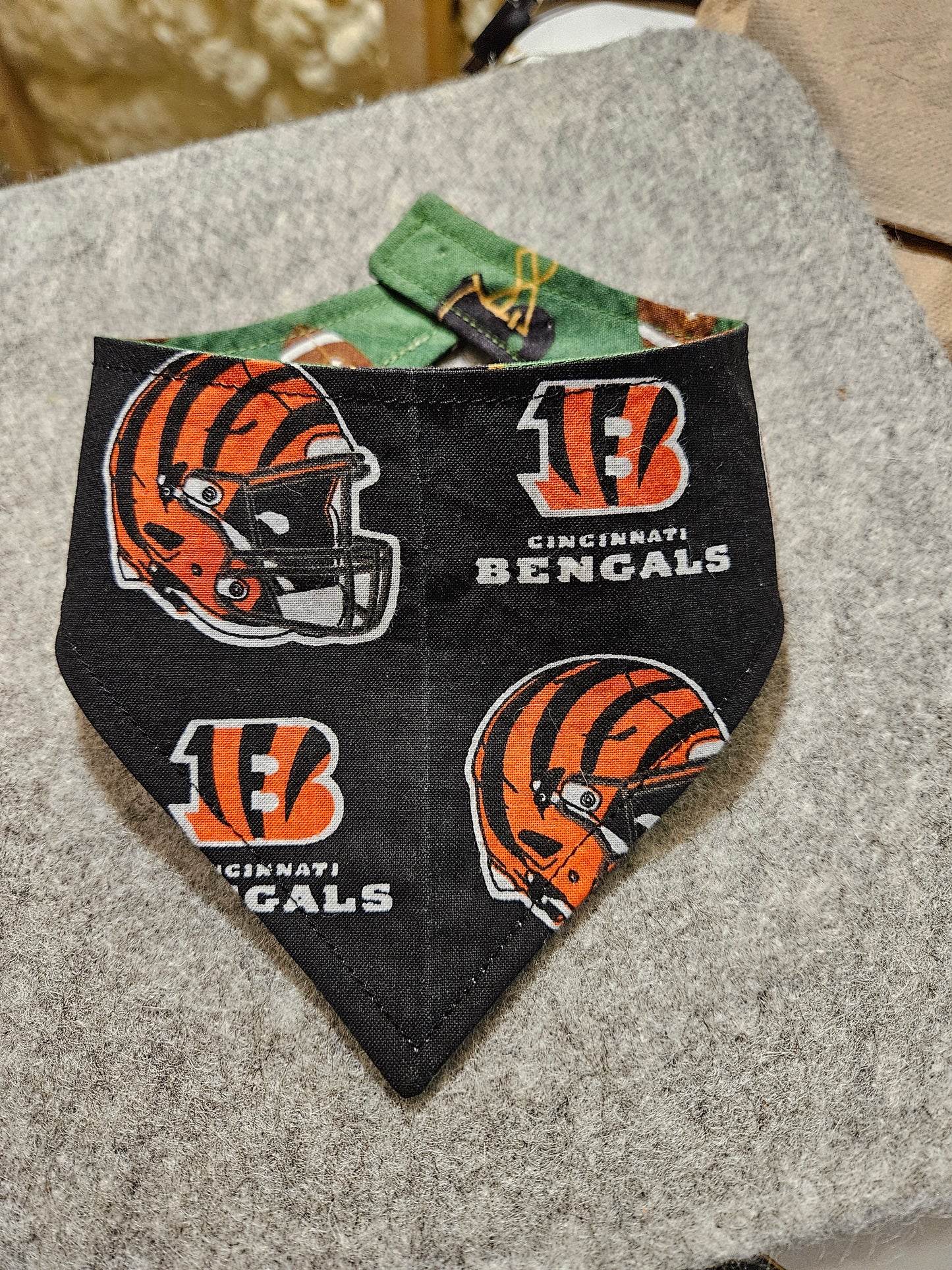 Bengals Football Reversible Snap-on Dog Bandana β Limited Edition Style