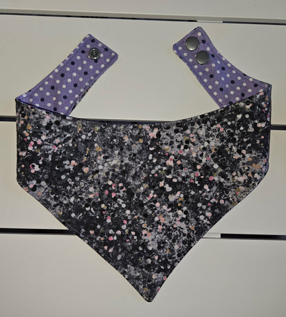 Purple & Grey Snap-On Dog Bandana
