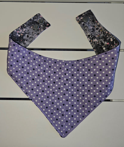 Purple & Grey Snap-On Dog Bandana