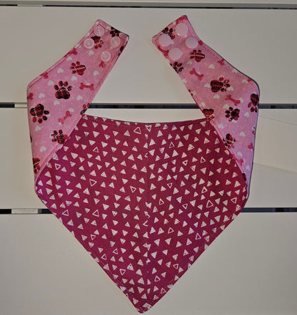 Pink Paws Snap-On Dog Bandana