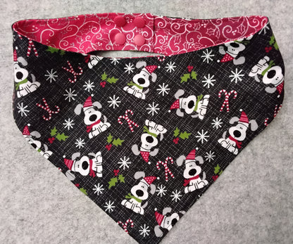 Cartoon Holiday Dogs Snap-On Dog Bandana