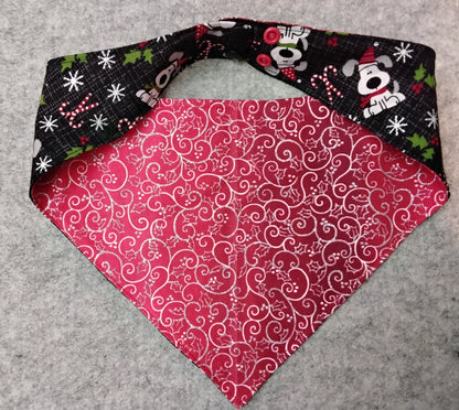 Cartoon Holiday Dogs Snap-On Dog Bandana