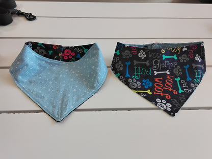 Navy Bow Wow Snap-On Dog Bandana