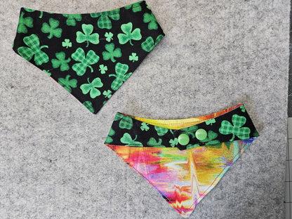 Shamrocks & Rainbows Snap-On Dog Bandana