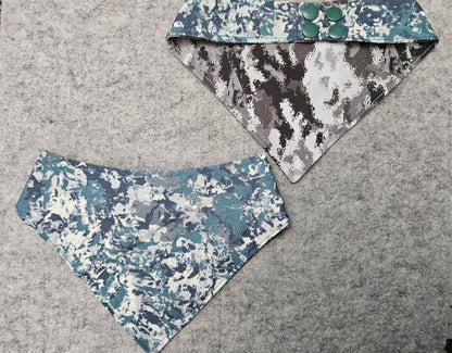 Green and Grey Camo Snap-On Dog Bandana