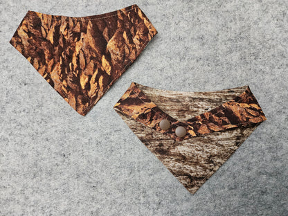 Brown Woodsy Camo Snap-On Dog Bandana