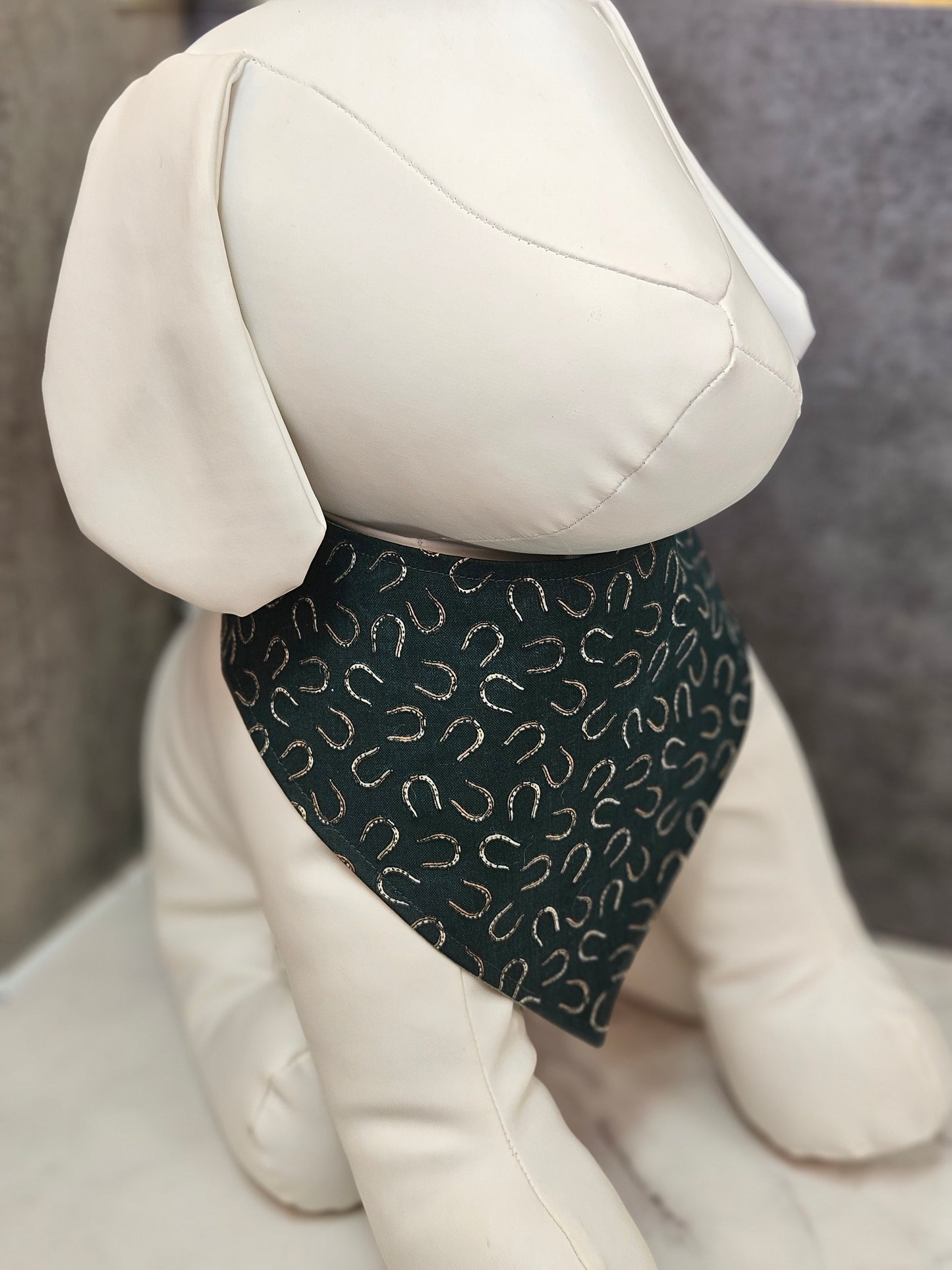 Good Luck Horseshoes Snap-On Dog Bandana