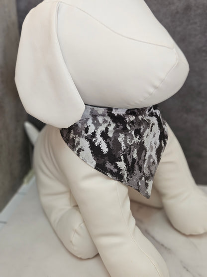 Green and Grey Camo Snap-On Dog Bandana