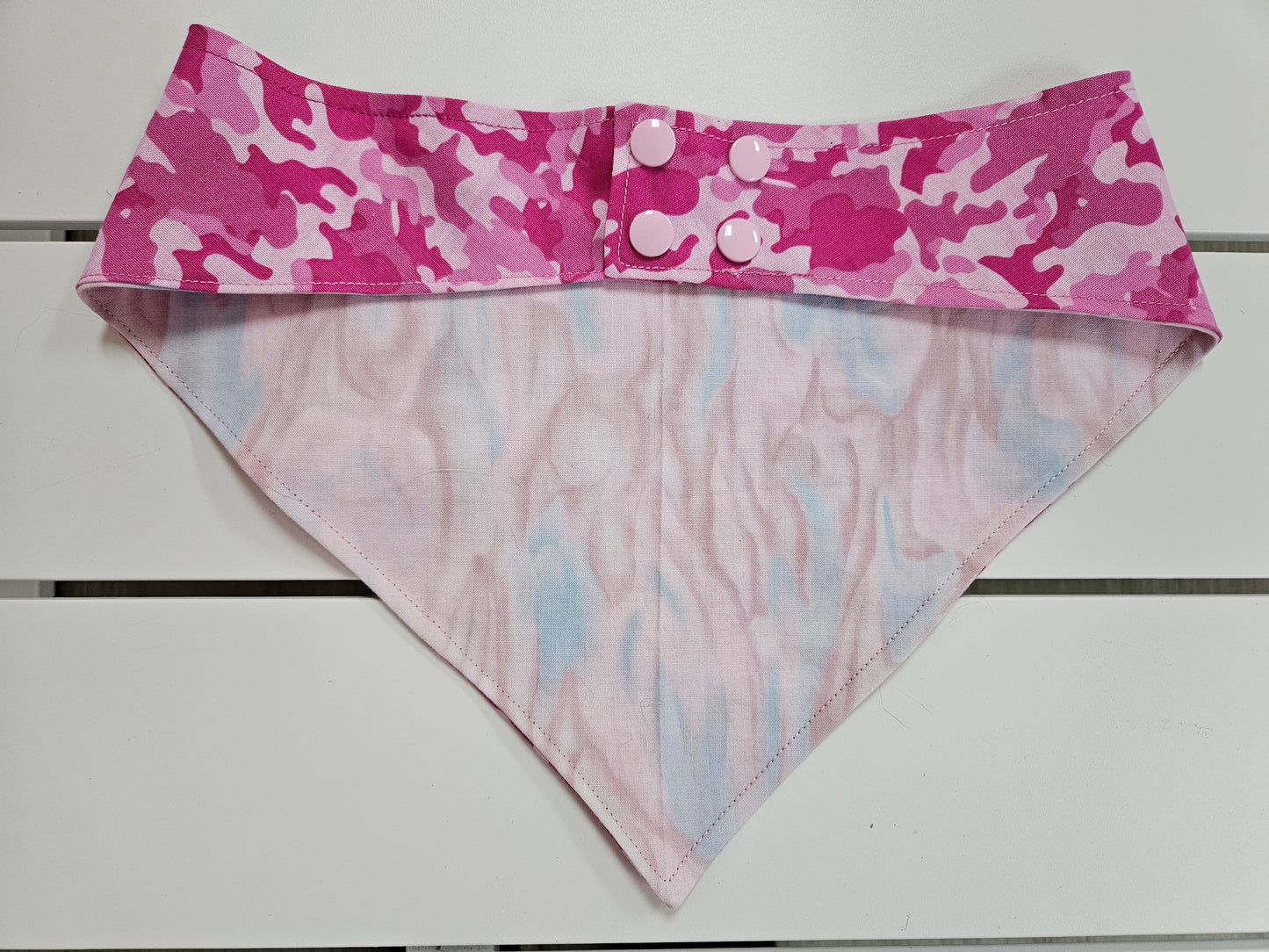 Dark Pink Camo Snap-On Dog Bandana