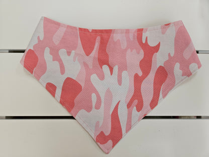 Light Pink Camo Snap-On Dog Bandana