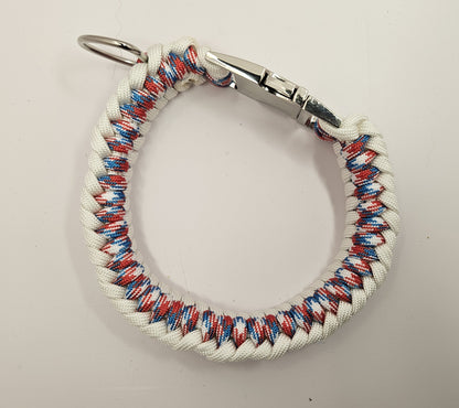 Infinity Weave Patriotic Paracord Dog Collar - 10 Inch Limited Edition