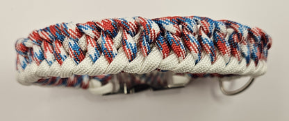 Infinity Weave Patriotic Paracord Dog Collar - 10 Inch Limited Edition