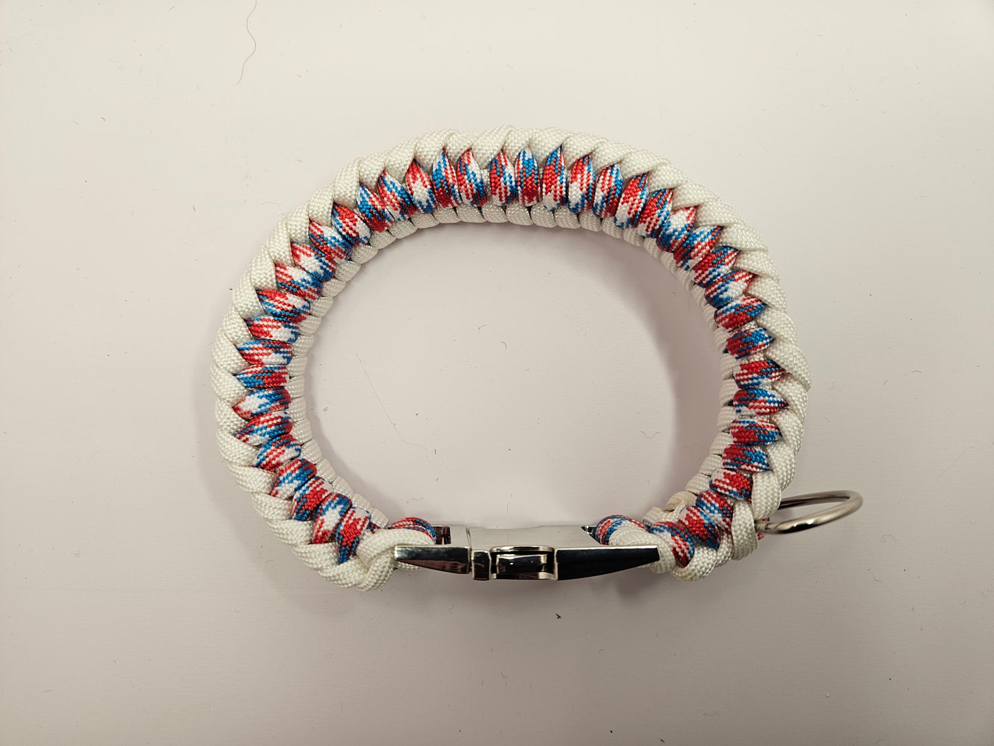 Infinity Weave Patriotic Paracord Dog Collar - 10 Inch Limited Edition
