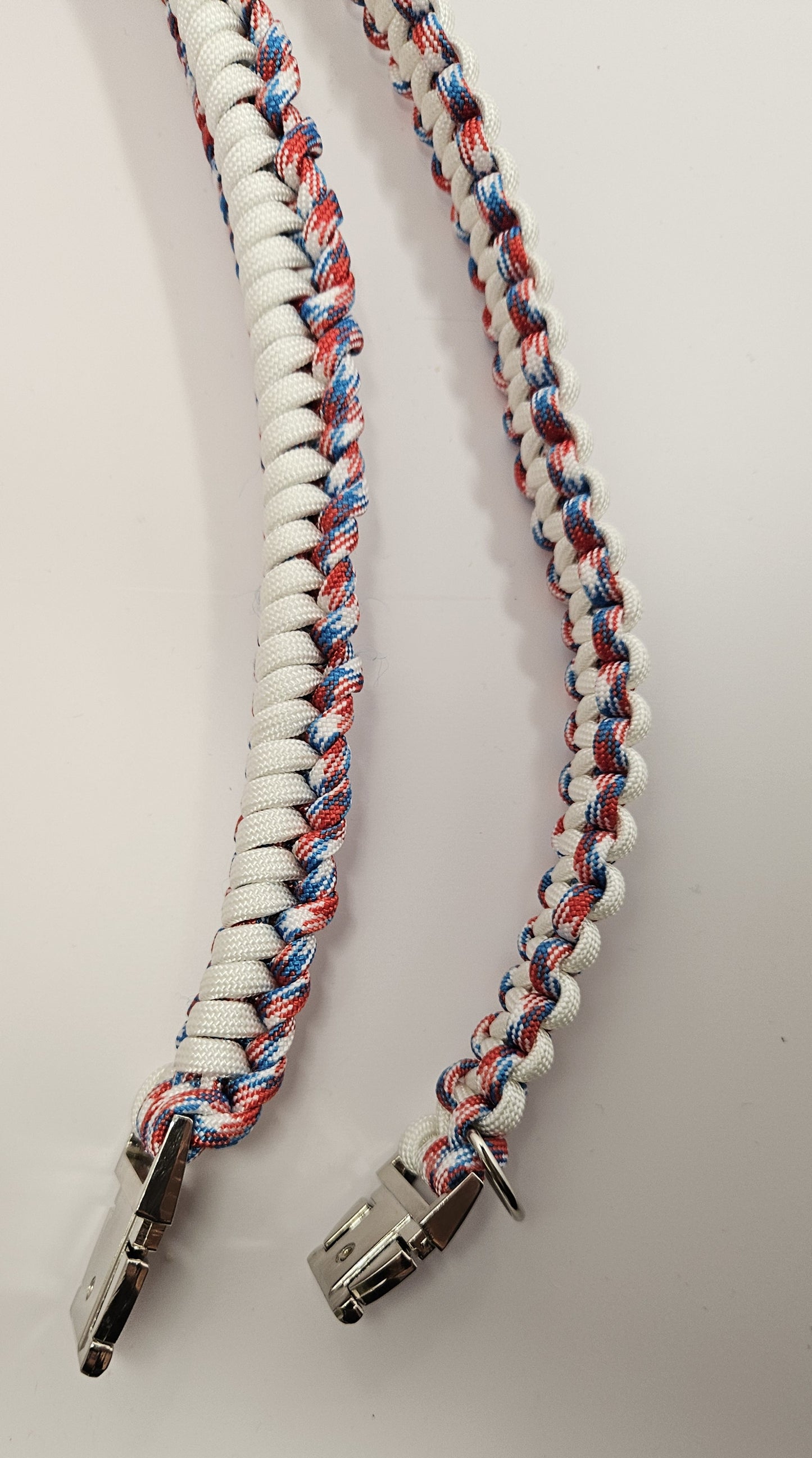 Infinity Weave Patriotic Paracord Dog Collar - 10 Inch Limited Edition