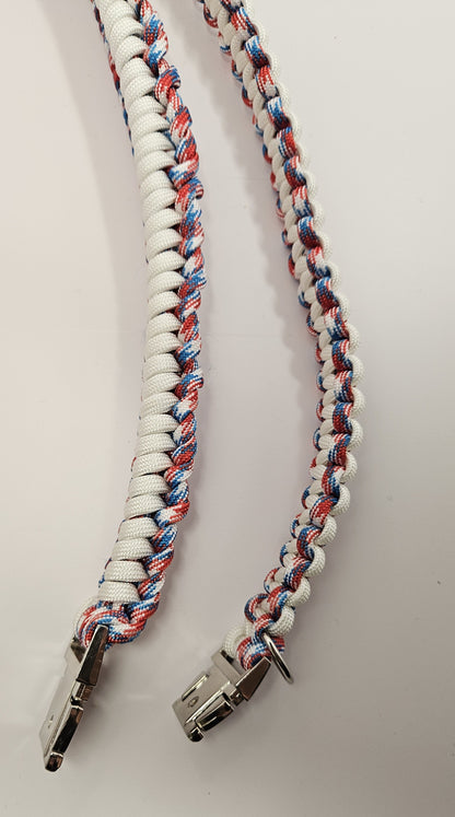 Infinity Weave Patriotic Paracord Dog Collar - 10 Inch Limited Edition
